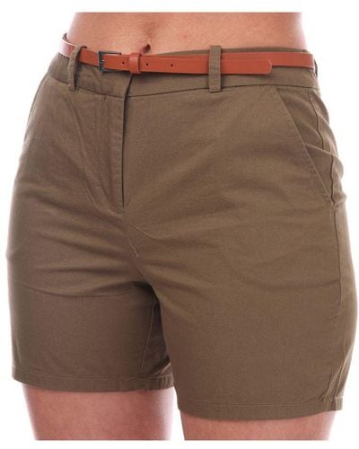 Vero Moda S Flashino Mid Rise Regular Chino Shorts - Brown
