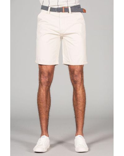 Tokyo Laundry Brown 'forio' Cotton Belted Chino Shorts - White