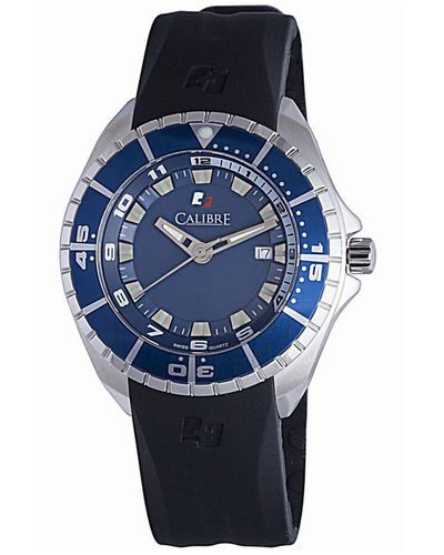 Calibre Sea Knight Swiss Made Movement Watch Rubber Strap Dial - Blue