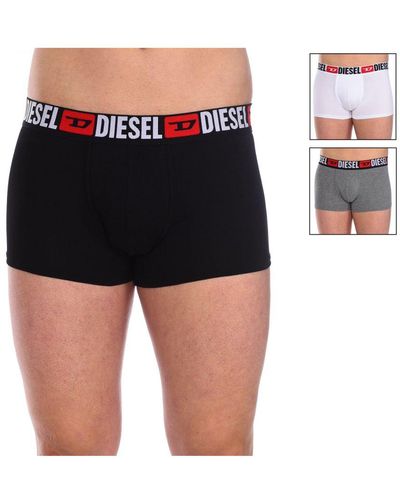 DIESEL Pack-3 Breathable Fabric Boxers With Anatomical Front 00st3v-0ddai Men - Black
