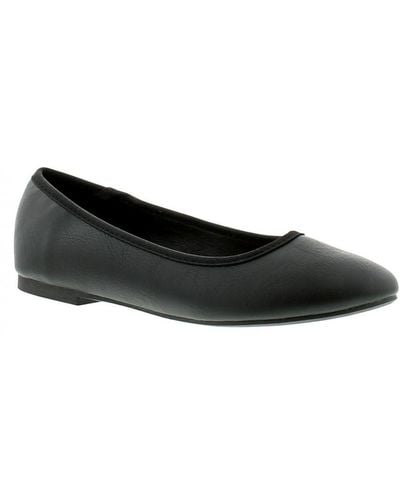 Platino Flat Shoes Christina Slip On - Black