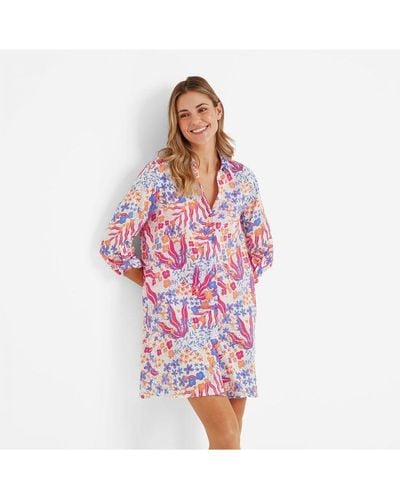 TOG24 Laund Beach Shirt Multi Flower Print Cotton - Pink