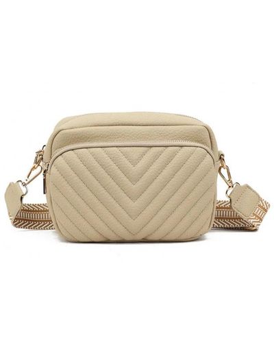 Where's That From 'Halycon' Cross Body Bag With Stitching Detail - Natural