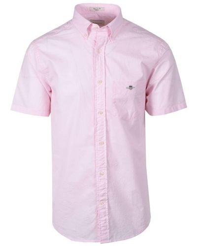 GANT Reg Poplin Short Sleeve Shirt Light - Pink