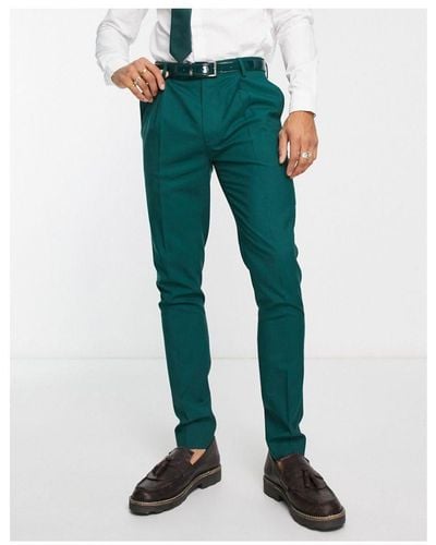 Noak Premium Wool-Rich Skinny Suit Trousers - Green