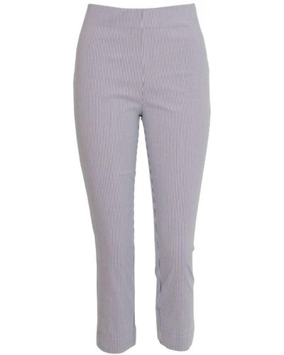 M&CO. Pull On Stretch Crop Trousers - Grey