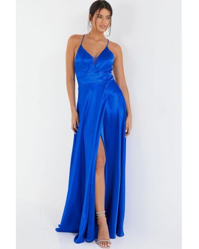 Quiz Royal Blue Satin Maxi Dress