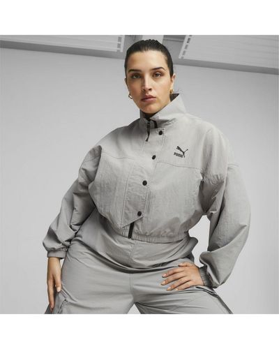 PUMA Dare To Cropped Woven Jacket - Grey