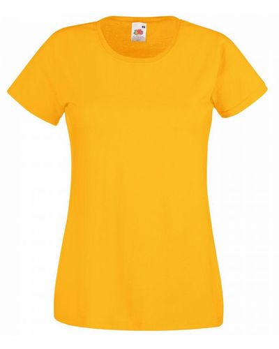 Fruit Of The Loom Dames/vrouwen Lady-fit Valueweight Short Sleeve T-shirt (pak Van 5) (zonnebloem) - Geel