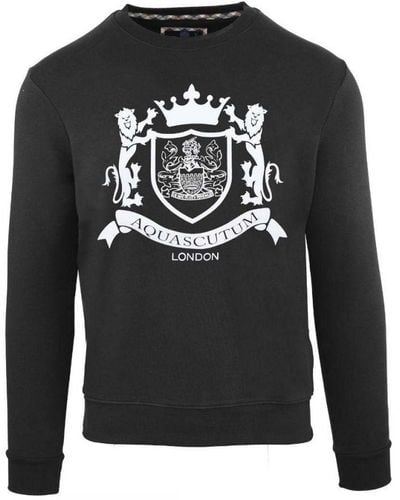 Aquascutum Zwart Sweatshirt Met Royal-logo