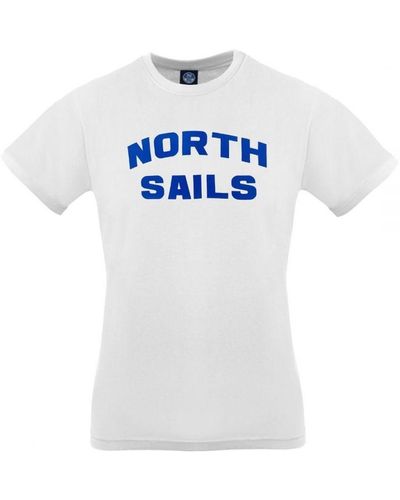North Sails Wit T-shirt Met Bloklogo Van