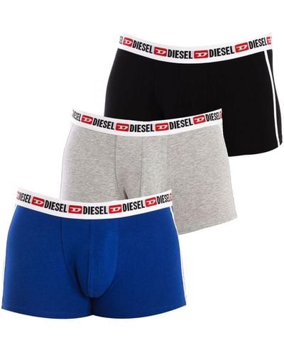 DIESEL Pack-3 Boxershorts Aus Atmungsaktivem Stoff Mit Anatomischer Vorderseite 00sab2-0amal Herren - Blauw