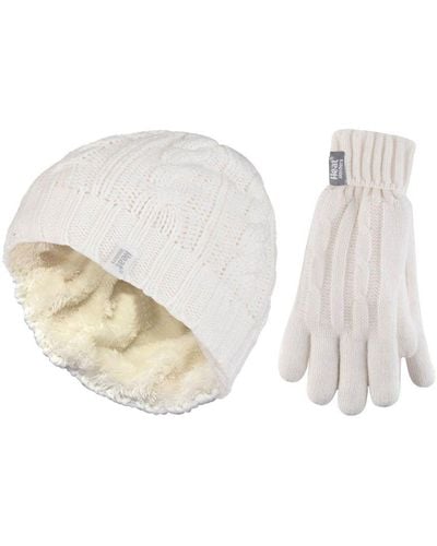 Heat Holders Damesmuts En Handschoenenset Voor De Winter - Room - Wit