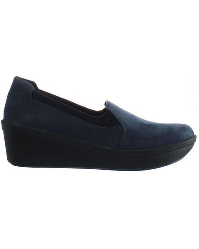 Clarks Step Rose Moon Wedges - Blue