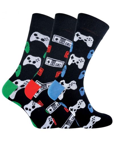 Sock Snob Retro Gaming Funky Novelty Video Game Socks 6-11 - Blue