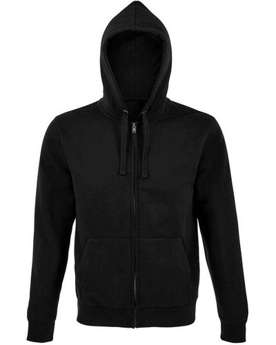 Sol's Spike Full Zip Hooded Sweatshirt () - Black
