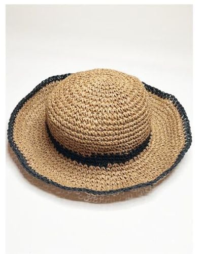 SVNX Straw Summer Bucket Hat With Foldable Brim - White