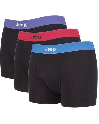 Jeep 3 Pairs Cotton Rich Blend Everyday Fitted Brief Trunks - Blue