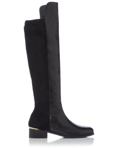 Dune Ladies Trische Luxe Xx - Embossed Knee Boots Leather - Black