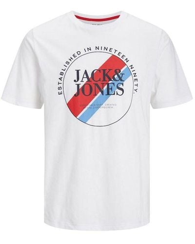Jack & Jones Crew Neck Logo T-Shirts - White