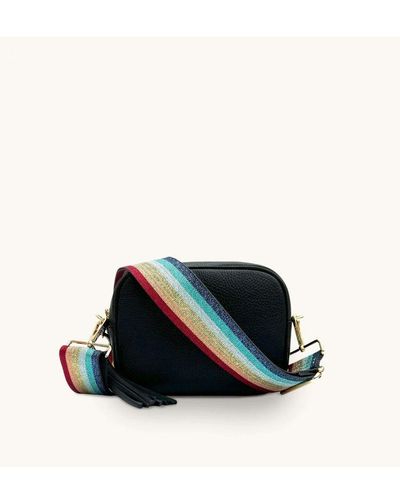 Apatchy London Leather Crossbody Bag With Strap - Black