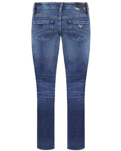 Armani Emporio J06 Skinny Fit Regular Waist Jeans Cotton - Blue
