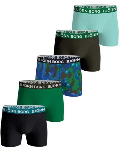 Björn Borg 5 Pack Cotton Stretch Boxer Brief - Green