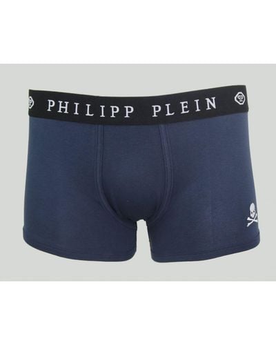 Philipp Plein Skull Logo Boxer Shorts Two Pack Cotton - Blue