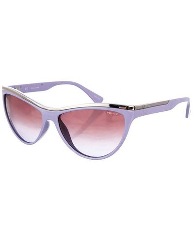 Police Acetate Sunglasses With Oval Shape S1808M - Purple
