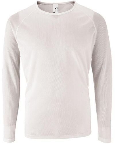 Sol's Sporty Long Sleeve Performance T-Shirt () - White