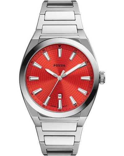 Fossil Everett Watch Fs5984 Stainless Steel (Archived) - Red