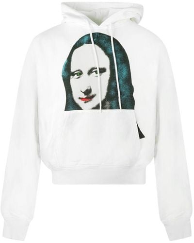 Off-White c/o Virgil Abloh Off- Mona Lisa Print Logo Hoodie Cotton - White