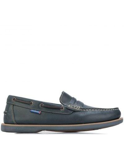 Chatham Shanklin Premium Leather Loafers - Blue