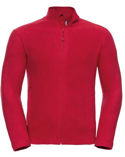 Russell Europe Full Zip Anti-Pill Microfleece Top (Classic) - Red