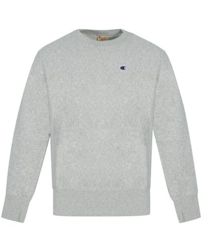 Champion Reverse Weave C Logo Grey Jumper Cotton