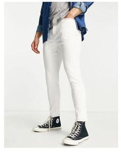TOPMAN Stretch Tapered Jeans - White