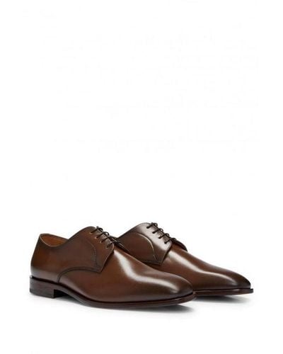 BOSS Lisbon Leather Derby Shoes With Lining Nos - Brown
