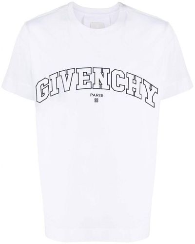 Givenchy T-shirt Met Geborduurd Logo - Wit