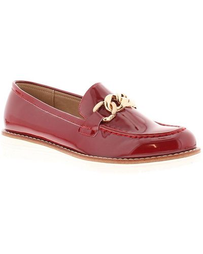 Apache Loafer Shoes Ledge Slip On Red Pu