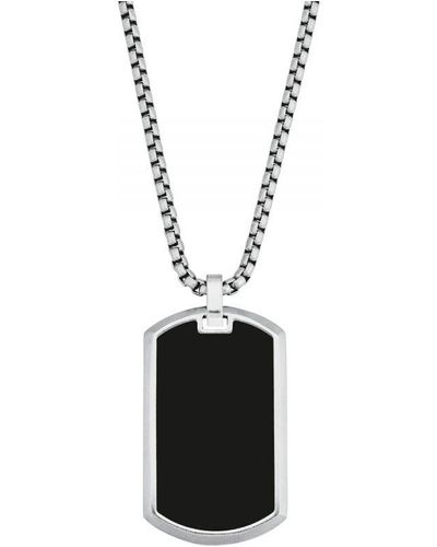 S.oliver Chain With Pendant For , Stainless Steel, Agate - White