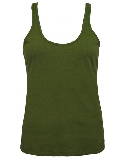 Timberland Tank Silk Insert Top Vest A0081 001 Cotton - Green