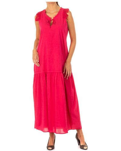 La Martina Sleeveless Dress With Closed Neck Lwd007 - Pink