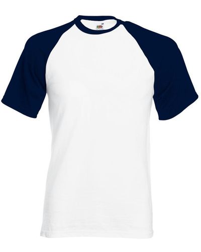 Fruit Of The Loom Short Sleeve Baseball T-Shirt (/Deep) - Blue