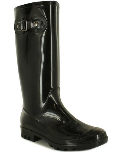 Platino New Ladies/ Long Leg Wellington Boots With Cleat Sloe - Black