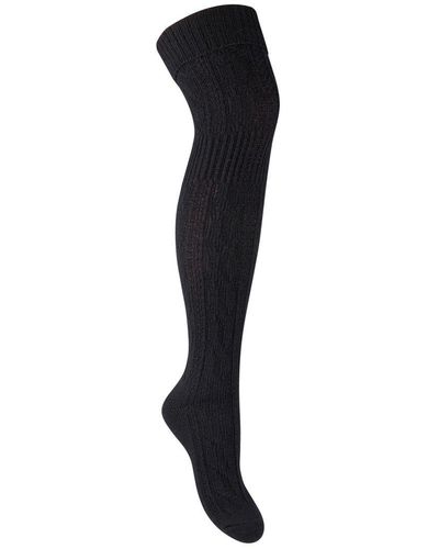 Steve Madden Dames 1 Paar Over De Knie Wol Sokken | Winter Warme Lange Sokken - Zwart