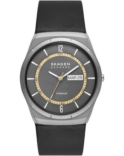 Skagen Melbye Titanium Watch Skw6907 Leather (Archived) - Grey