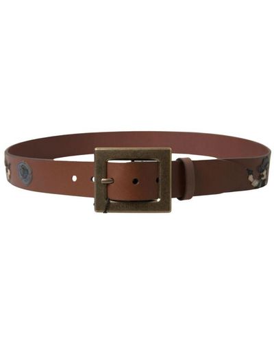 Dolce & Gabbana Square Buckle Leather Belt - Brown