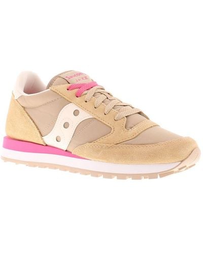 Saucony Trainers Jazz Original Lace Up Beige White Pink