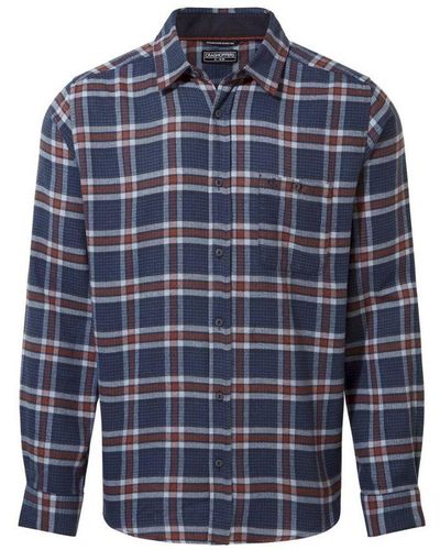 Craghoppers Checked Long-Sleeved Shirt ( ) - Blue