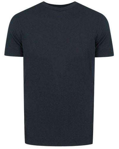 Emporio Armani Milano Plaque Navy T-shirt - Blauw